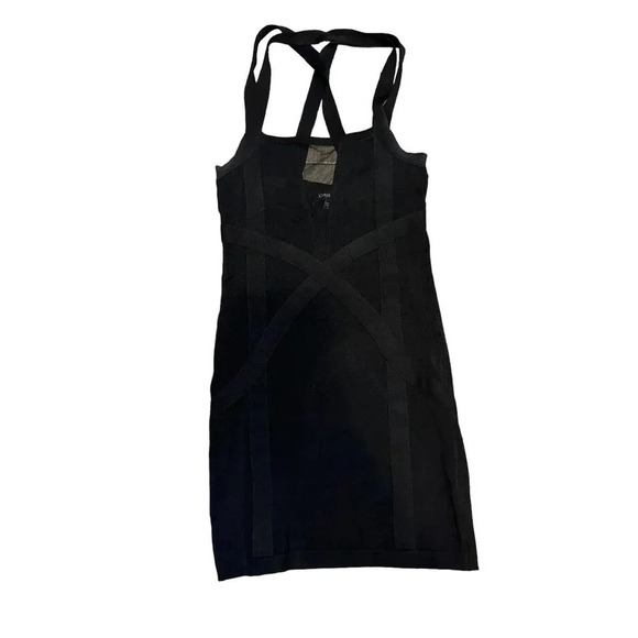 Bebe Y2K Black Bandage Mesh Strappy Body-Con Mini Dress Size S - Picture 1 of 4